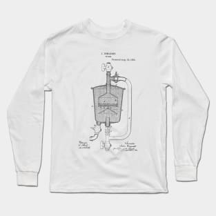 Water Filter Vintage Retro Patent Hand Drawing Funny Novelty Gift Long Sleeve T-Shirt